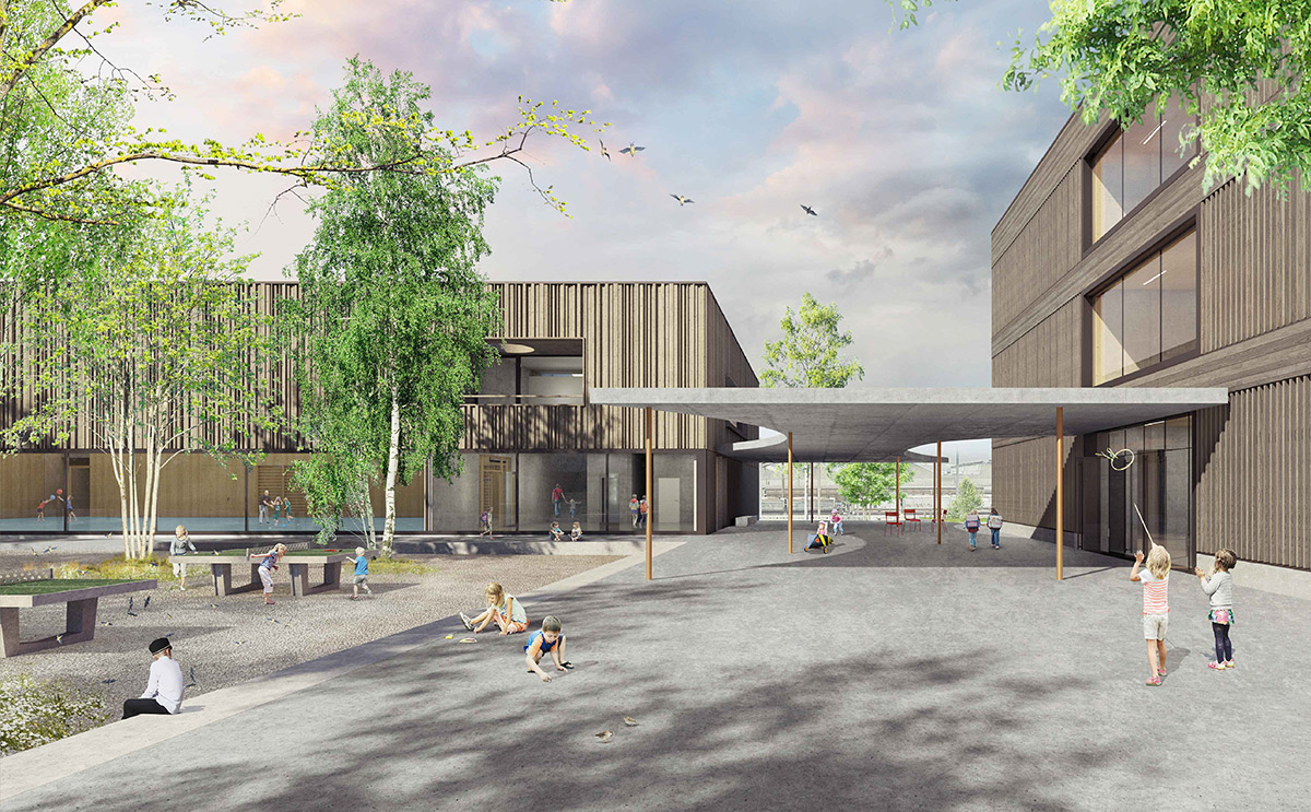 Lancy Point Rouge Ecole de Pont-Rouge - | bbz landschaftsarchitekten